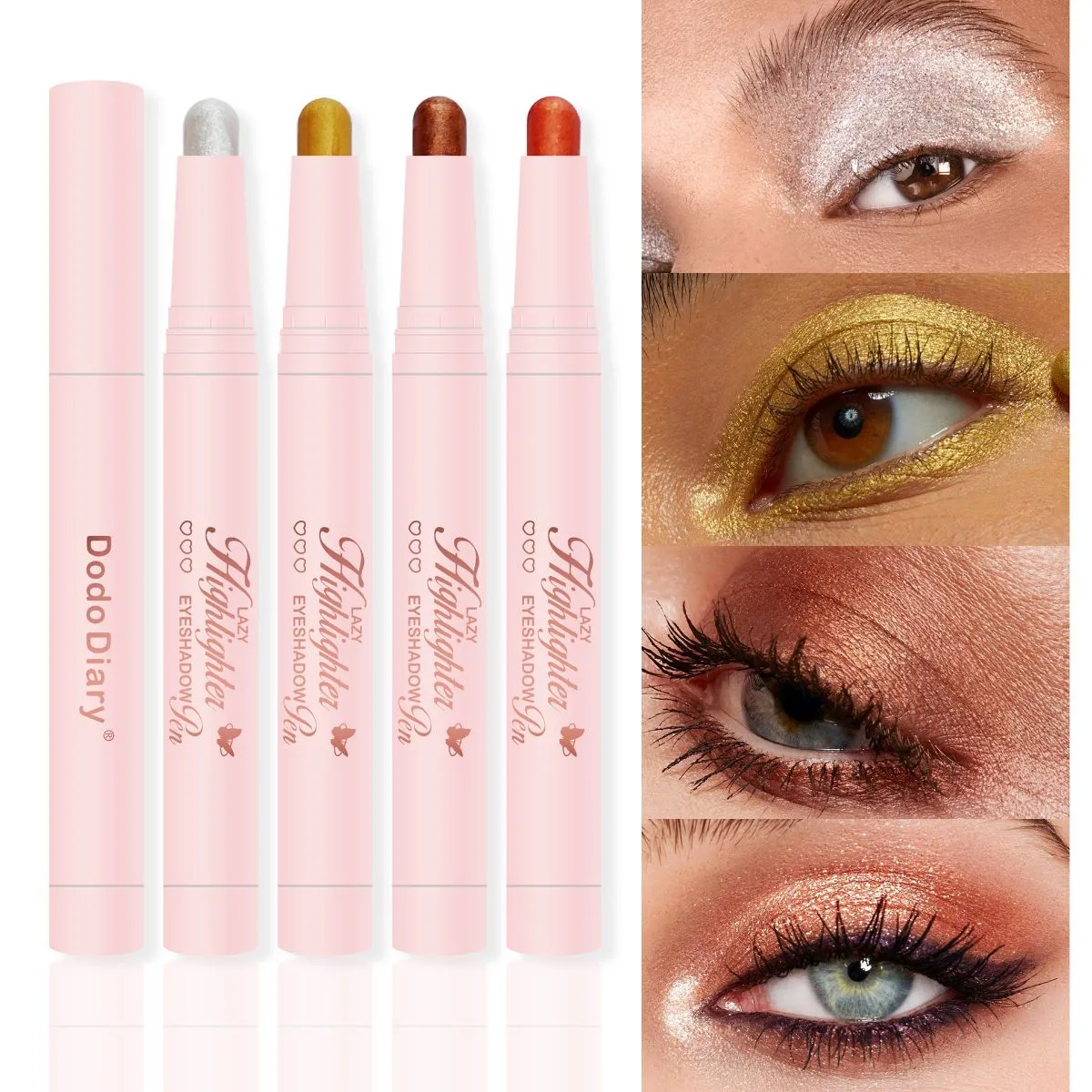 Pearlescent Highlighter & Eyeshadow Stick – 3-in-1 Multi-Functional Contour & Aegyo-sal Maker, Shimmer Pearl Glitter Eye Pencil, Waterproof & Long-Lasting